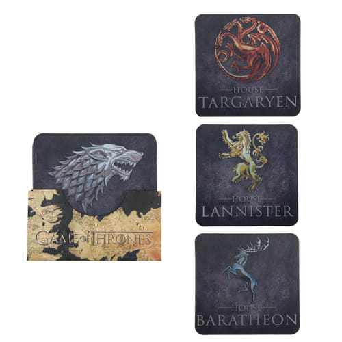 Levně Podtácky Game of Thrones - Znaky rodů (4 ks)