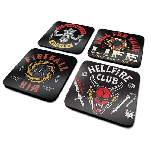 Levně Podtácky Stranger Things - Hellfire Club (4 ks)