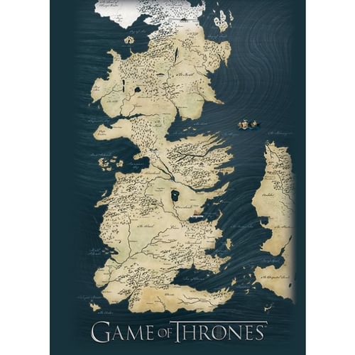 Pohľadnica Game of Thrones - Mapa Westerosu Pohľadnica Game of Thrones - Mapa Westerosu