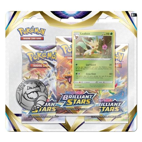 Pokémon TCG: S&S 9 Brilliant Stars 3-Pack Blister - Leafeon