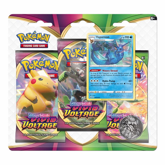 Pokémon TCG: SWSG Vivid Voltage 3-Pack Blister - Vaporeon