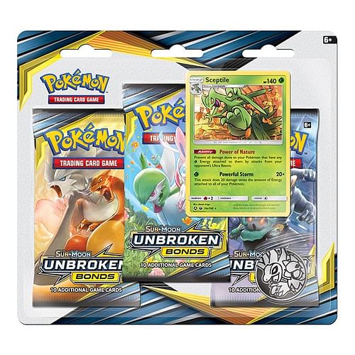 Pokémon: Sun and Moon 10 - Unbroken Bonds Sceptile 3 Pack Blister