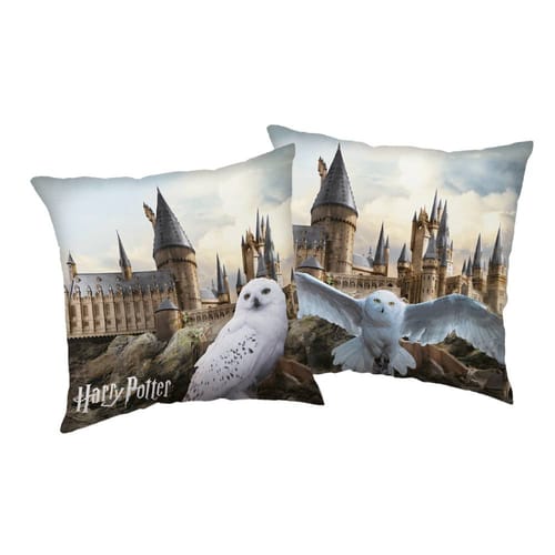 Levně Polštář Harry Potter - Hedvika a Bradavice, světlý