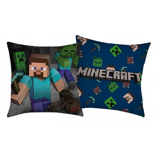 Obrázok HALANTEX -  HALANTEX Obojstranný dekoračný vankúšik 40/40cm MINECRAFT Steve