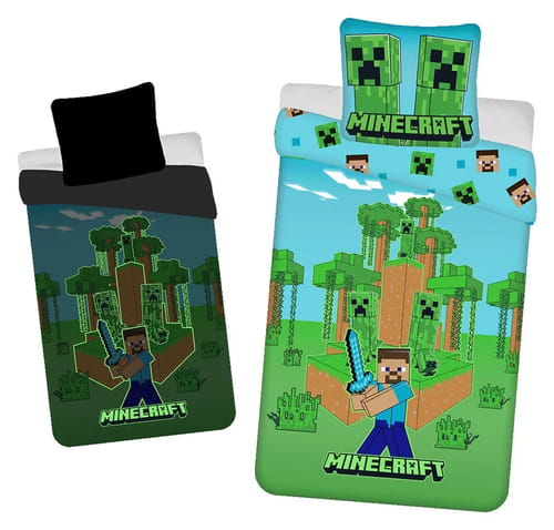 Levně Povlečení Minecraft – Jungle Fight (se svítícím efektem)