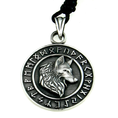 Cínový prívesok Runový kruh - vlk Cínový prívesok Runový kruh - vlk