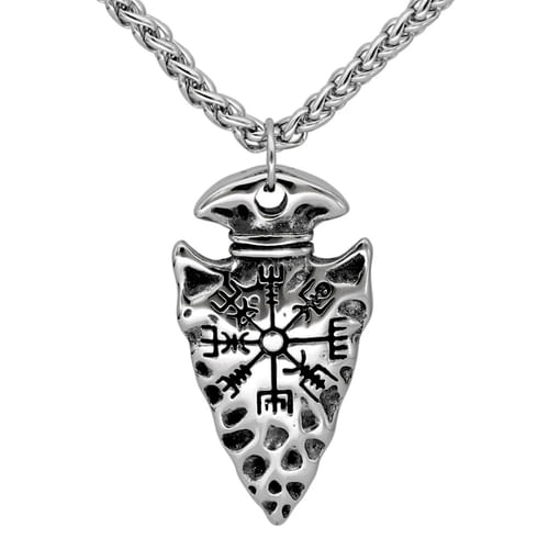 Prívesok Viking: Hrot oštepu a Vegvisir Prívesok Viking: Hrot oštepu a Vegvisir