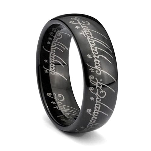 Prsteň Pán prsteňov - Prsteň moci, čierny (nerez)