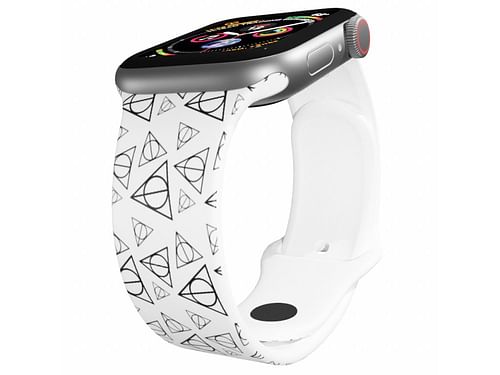 Obrázok Mi-Band na Apple Watch 42/44/45 mm - motív Harry Potter Dary smrti, biely (W09-AW42-WHT-ORIG)