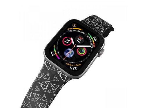 Obrázok Mi-Band na Apple Watch 42/44/45 mm - motív Harry Potter Dary smrti, čierny (W09-AW42-BLK-ORIG)