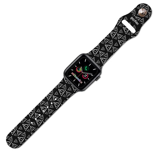 Obrázok Mi-Band na Apple Watch 42/44/45 mm - motív Harry Potter Dary smrti, čierny (W09-AW42-BLK-ORIG)