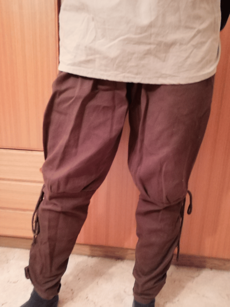 Bavlněné kalhoty zúžené - hnědé