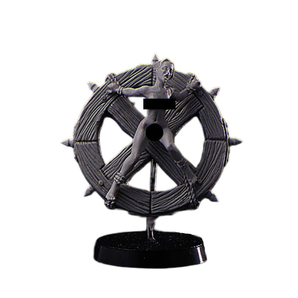 RPG figúrka - Dievča zviazané na kolesu (obnažené) - poškodené