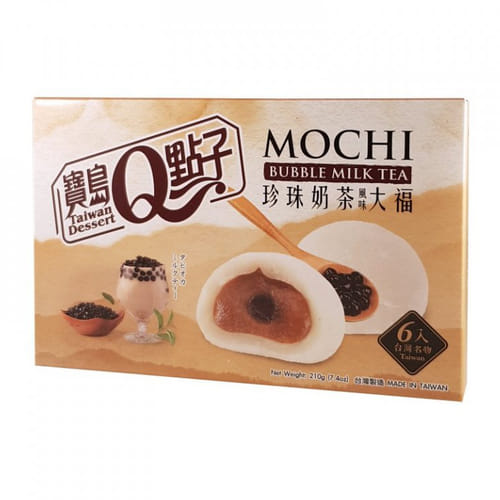 Ryžové Koláčiky Mochi - Bubble Milk Tea, 210g Ryžové Koláčiky Mochi - Bubble Milk Tea, 210g