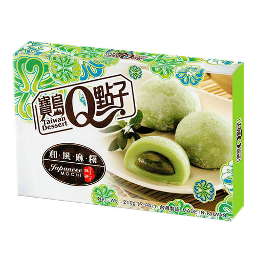 Q Brand Mochi Ryžové Koláčiky - Zelený Čaj, 210g Q Brand Mochi Ryžové Koláčiky - Zelený Čaj, 210g