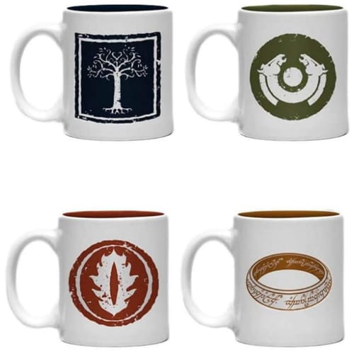 Sada 4 hrnčekov na espresso Pán prsteňov - Symboly Sada 4 hrnčekov na espresso Pán prsteňov - Symboly