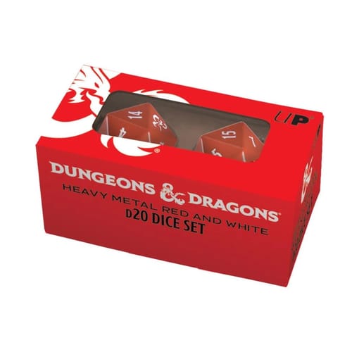 Súprava kociek Dungeons & Dragons - Heavy Metal Red and White D20 (Ultra Pro) Súprava kociek Dungeons & Dragons - Heavy Metal Red and White D20 (Ultra Pro)