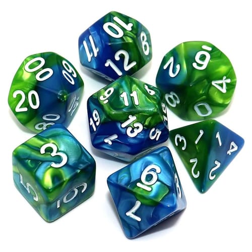 Súprava kociek Modro-zelená fúzia Súprava kociek Modro-zelená fúzia
