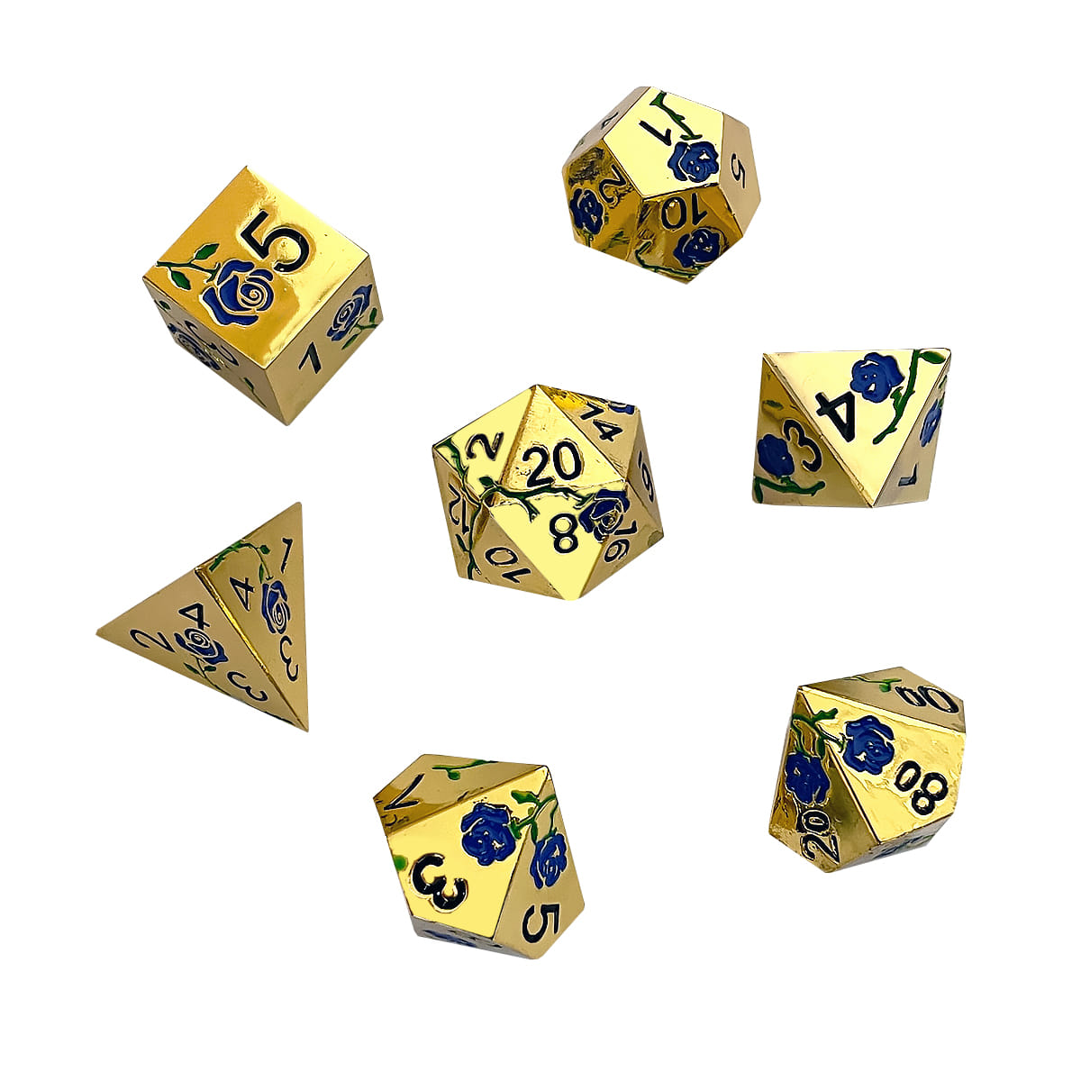 Sada kovových kociek Blue Rose, zlaté