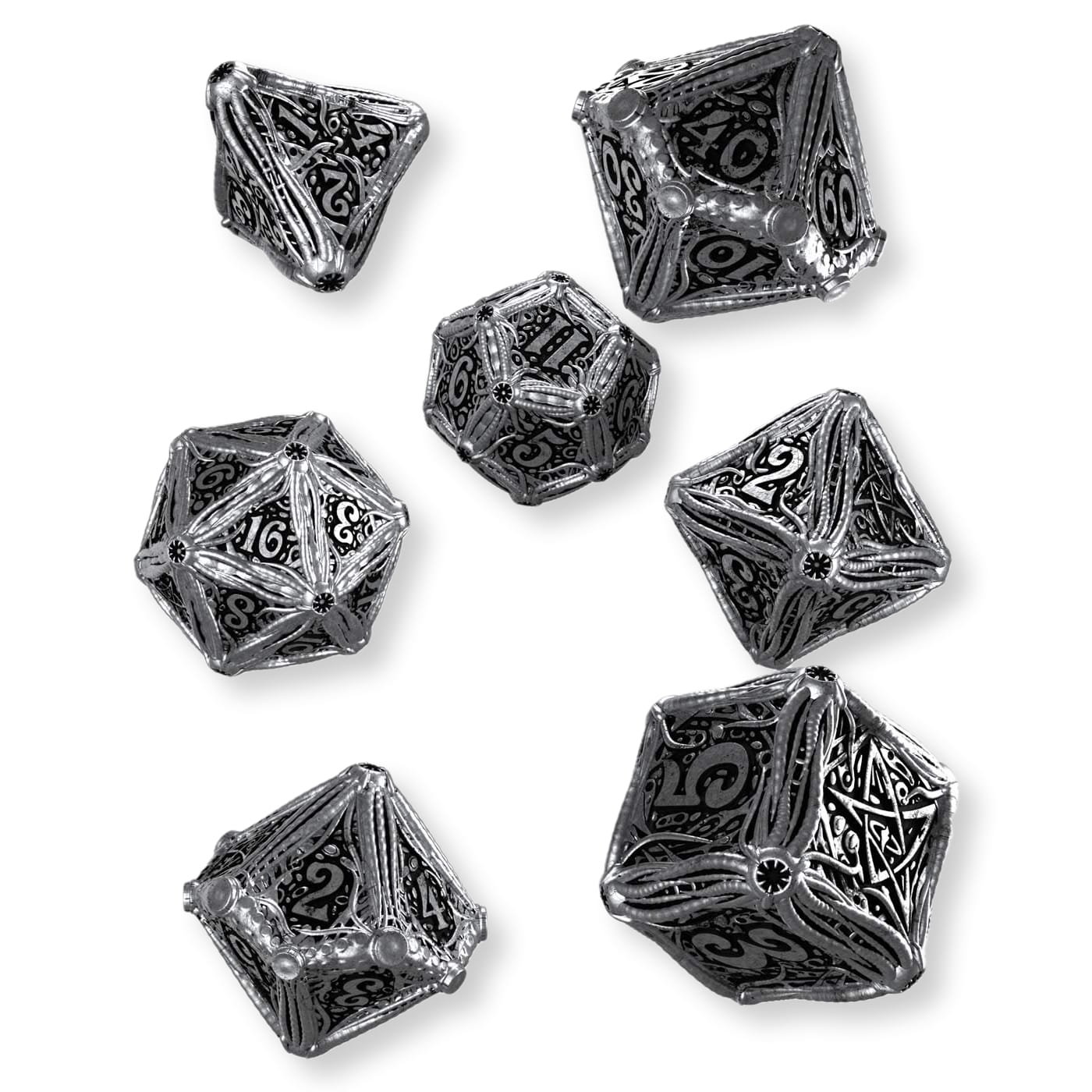 Sada kovových kociek Call of Cthulhu