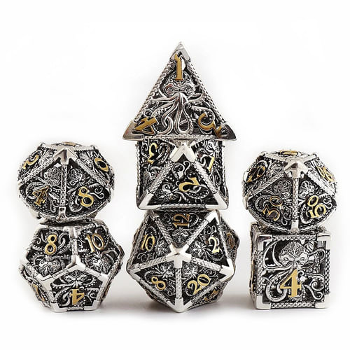 Súprava kovových kociek Hollow - Cthulhu (strieborná) Súprava kovových kociek Hollow - Cthulhu (strieborná)