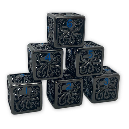 Levně Sada kovových kostek Hollow - Cthulhu k6, barva černá