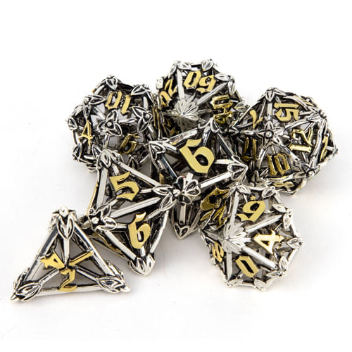 Sada kovových kociek Hollow - Kvety (strieborno-zlatá) Sada kovových kociek Hollow - Kvety (strieborno-zlatá)