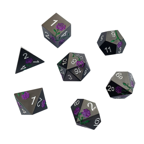 Sada kovových kociek Purple Rose, čierne Sada kovových kociek Purple Rose, čierne