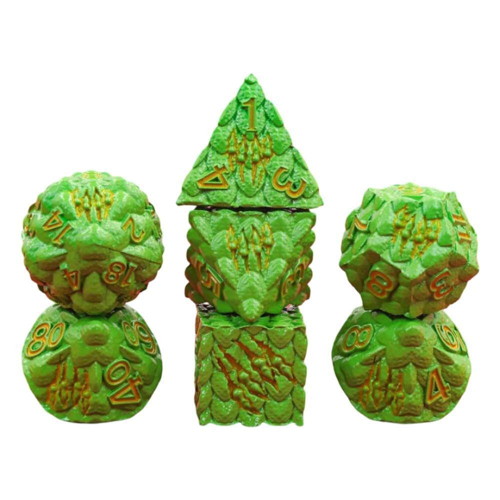 Sada kovových kociek Zelený drak