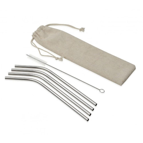 Sada nerezových slamiek a kefka (4 ks) Sada nerezových slamiek a kefka (4 ks)