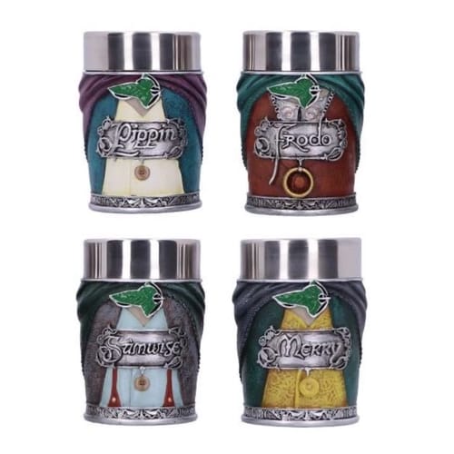 Panáky Pán prsteňov - Hobiti, 4 ks Panáky Pán prsteňov - Hobiti, 4 ks