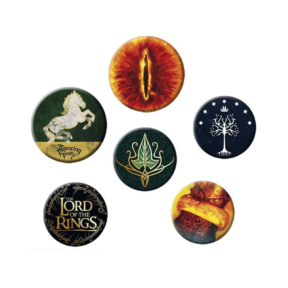 Sada placek Pán prstenů – Symboly, 6 ks