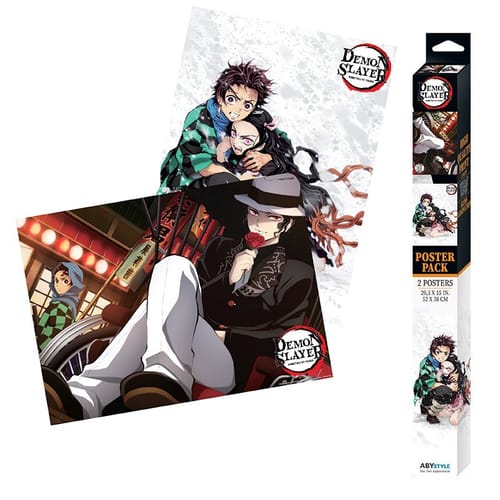 Levně Sada plakátů Demon Slayer - Muzan, Tanjiro & Nezuko