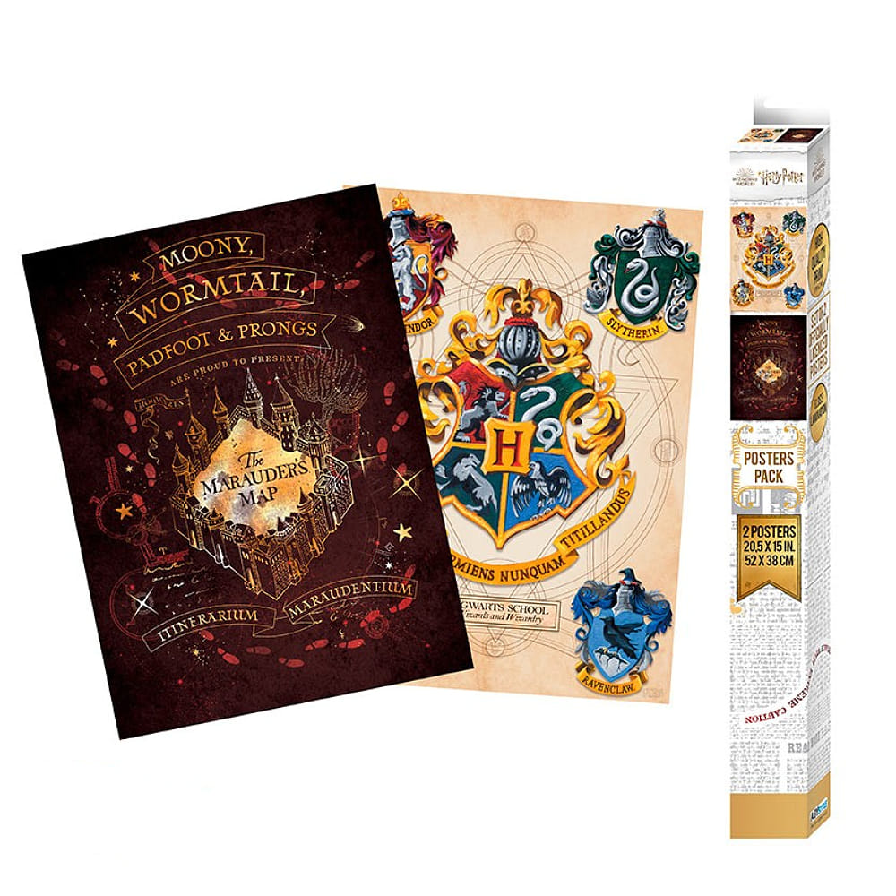 Sada plagátov Harry Potter - Erb a Záškodnícka mapa (2 ks)