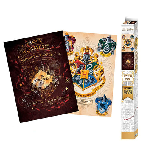 Levně Sada plakátů Harry Potter - Erb a Pobertův plánek (2 ks)