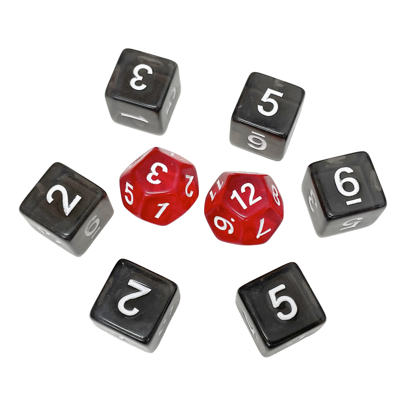 Sada priesvitných kociek pre hru na hrdinov Jeden prsten