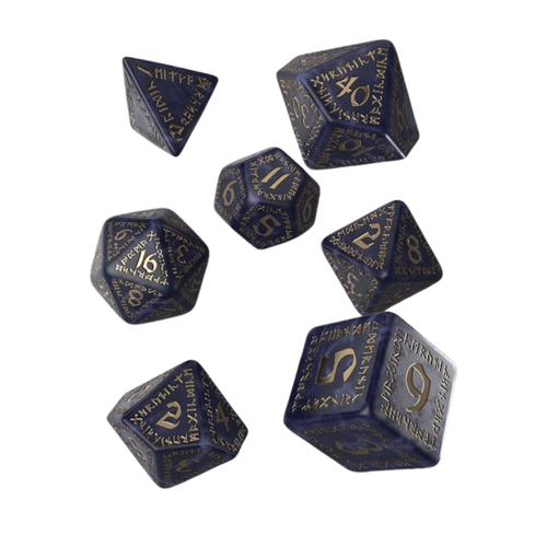 Levně Sada runových kostek - Mixed Blue & Gold