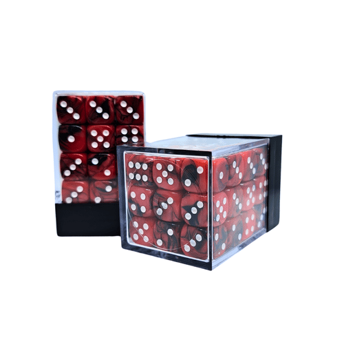 Sada šesťuholníkových kociek - červená -black Sada šesťuholníkových kociek - červená -black