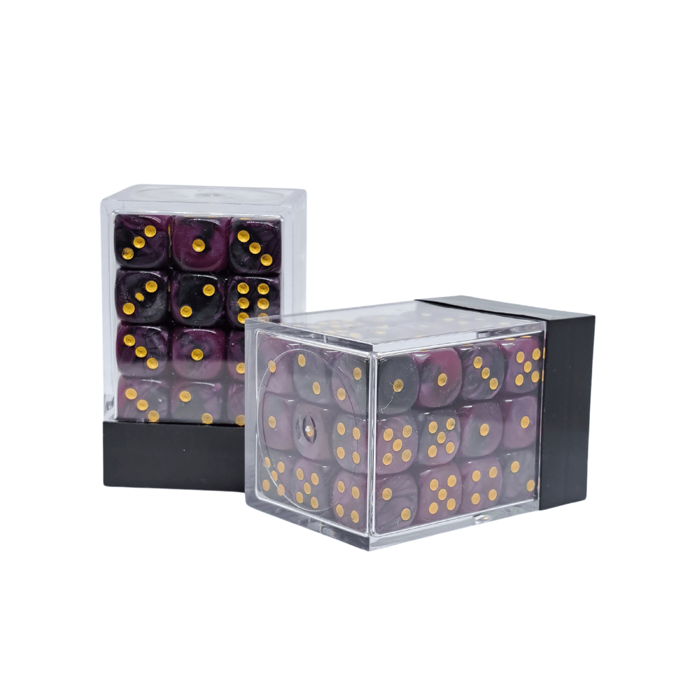 Sada šestistěnných kociek - Fialovo-čierné