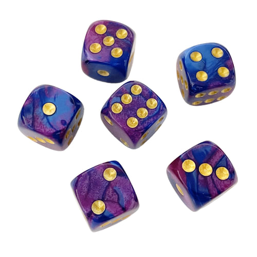Súprava šesťstenných kociek - Fialovo-modrá (6 ks) Súprava šesťstenných kociek - Fialovo-modrá (6 ks)