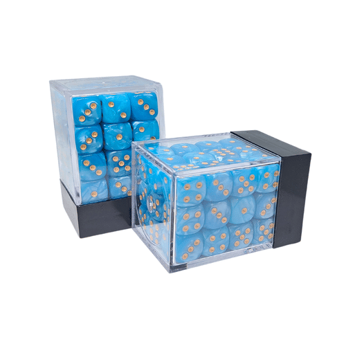 Sada šesťuholníkových kociek - modré perly Sada šesťuholníkových kociek - modré perly