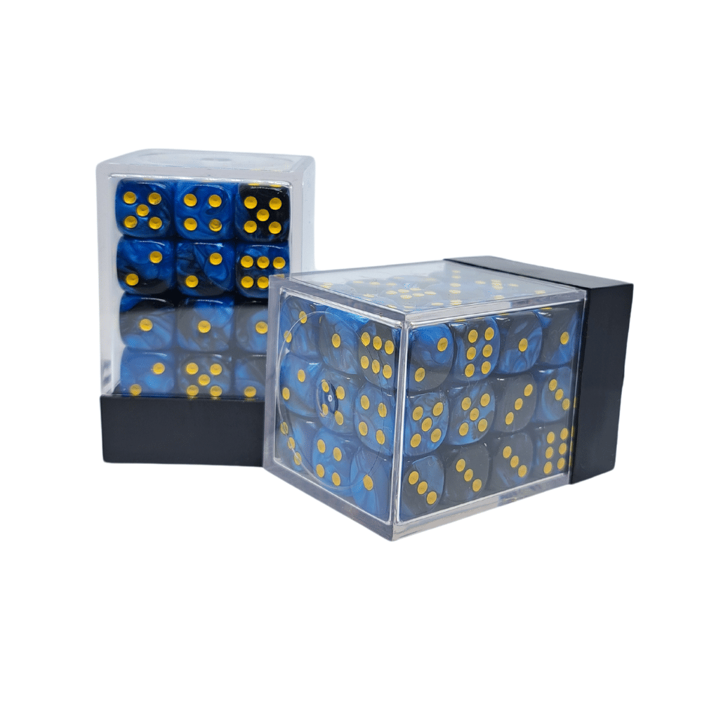 Sada šestistěnných kociek - Modro-čierné