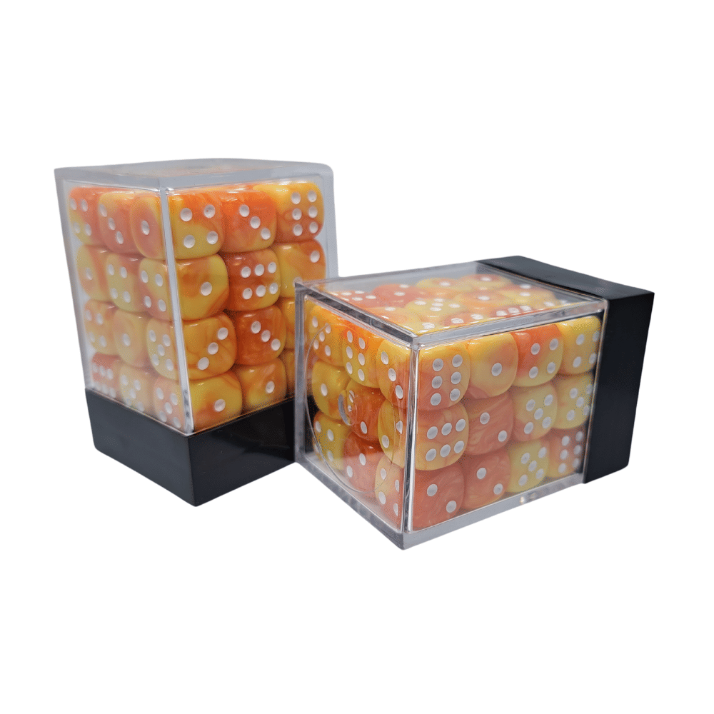 Sada šesťstenných kociek - Oranžovo-žltá