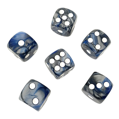 Súprava šesťstenných kociek - Šedo-modrá (6 ks) Súprava šesťstenných kociek - Šedo-modrá (6 ks)