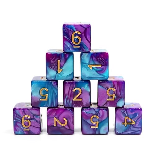 Súprava šesťstenných kociek Modro-fialová zmes Súprava šesťstenných kociek Modro-fialová zmes