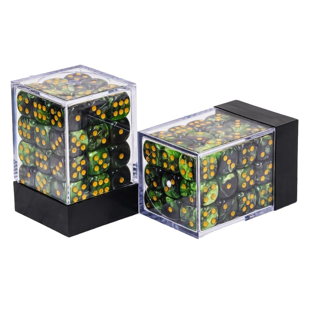 Sada šesťstenných kociek - Zeleno-čierna