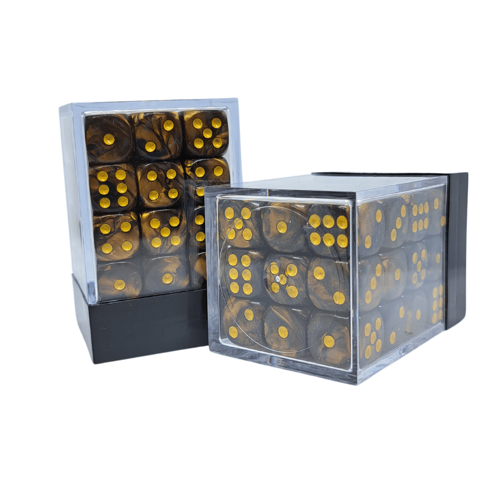 Sada šestistěnných kociek - Zlato-čierné