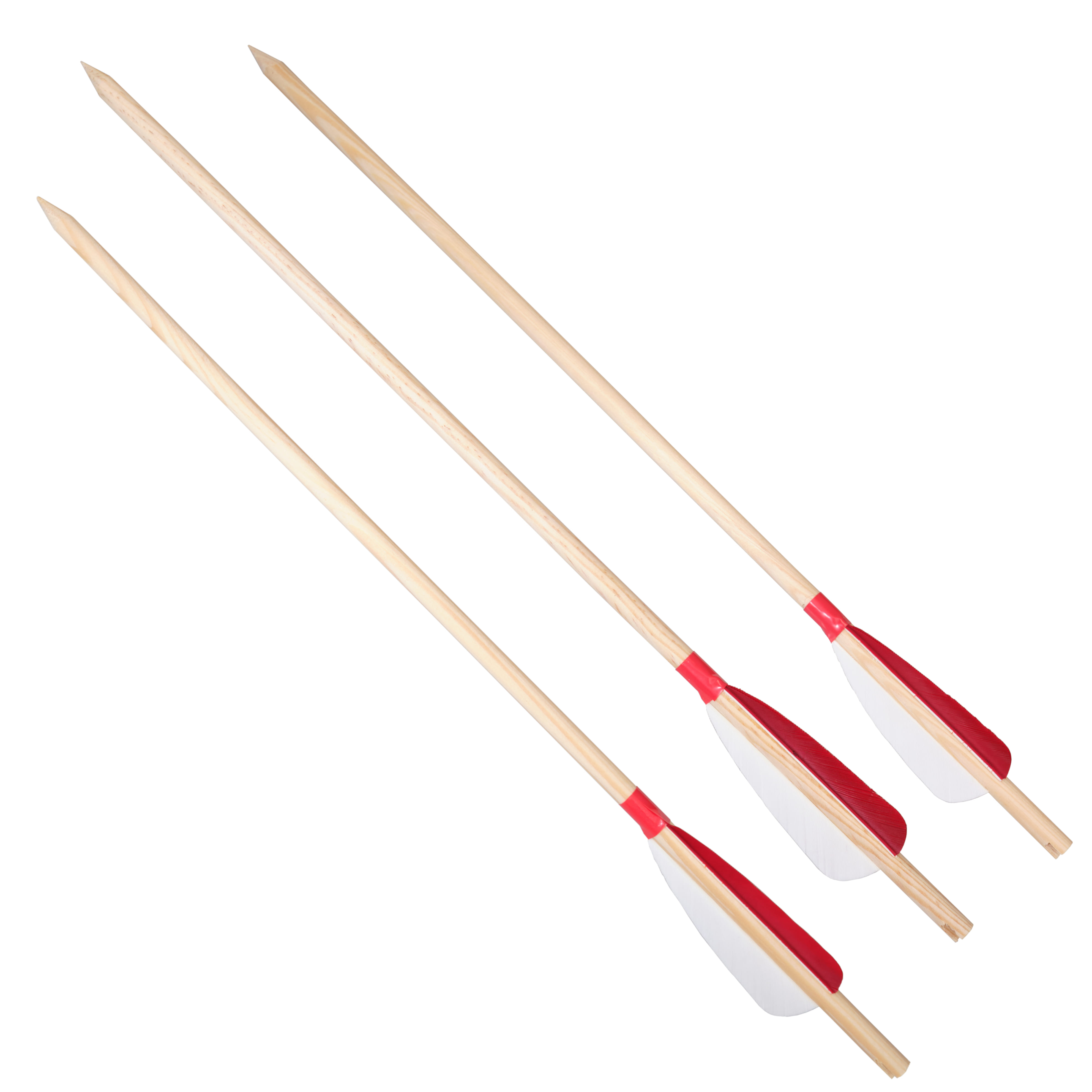 Šíp drevený, perové letky - pre detský luk