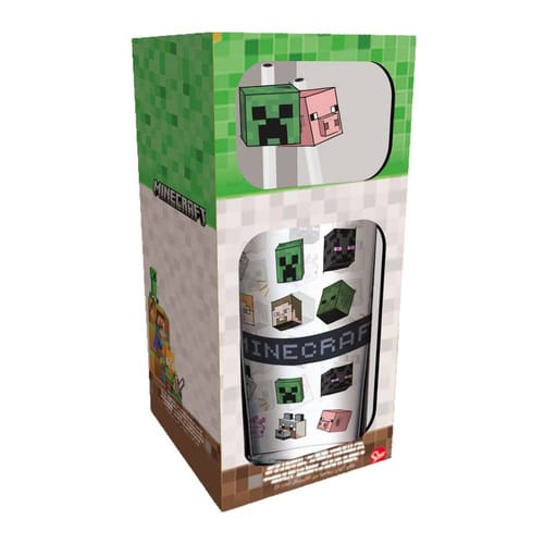 Levně Sklenice s brčky Minecraft