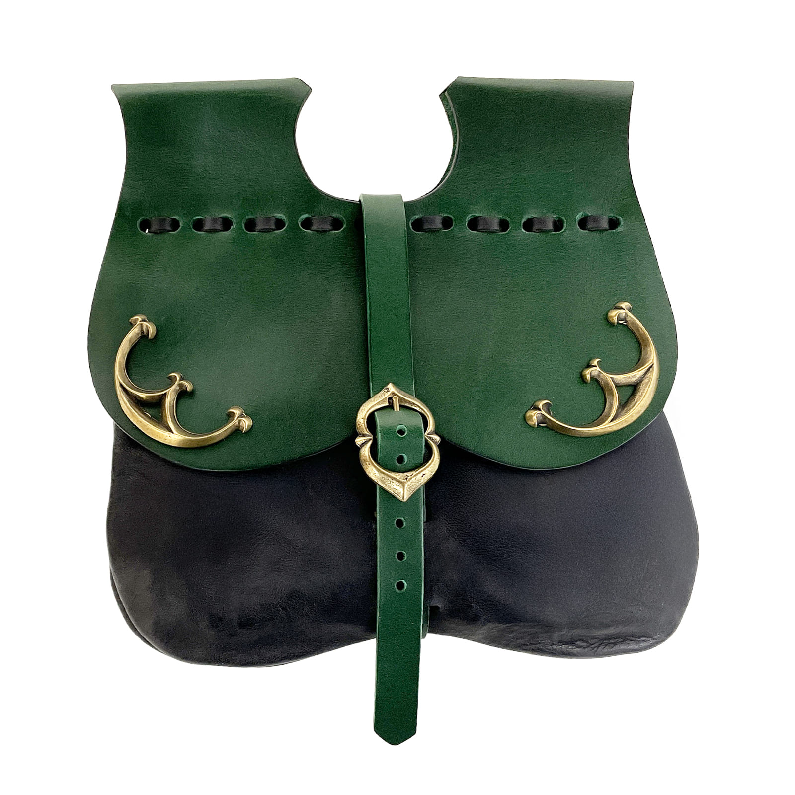 Stredoveká taška s kovaním - zelená